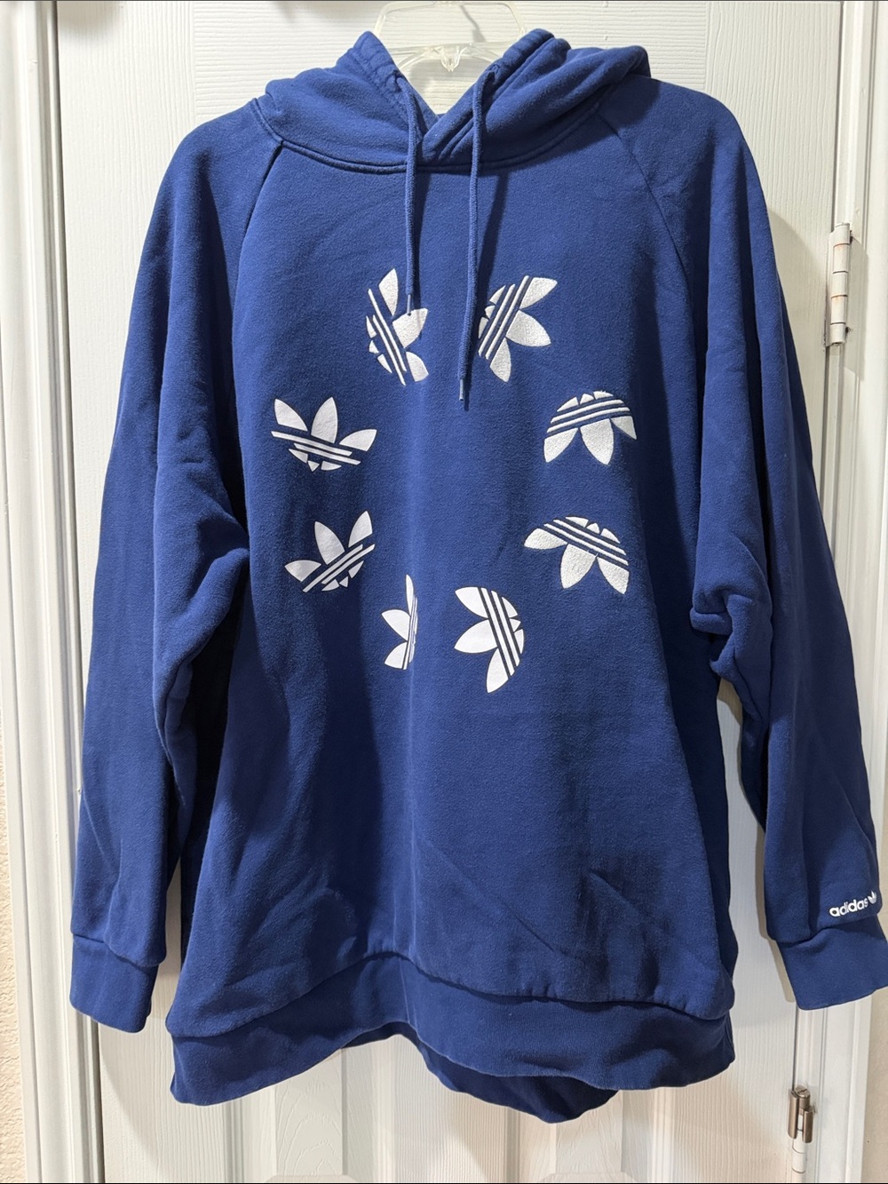 adidas Royal Blue Trefoil Circle Pullover Hoodie